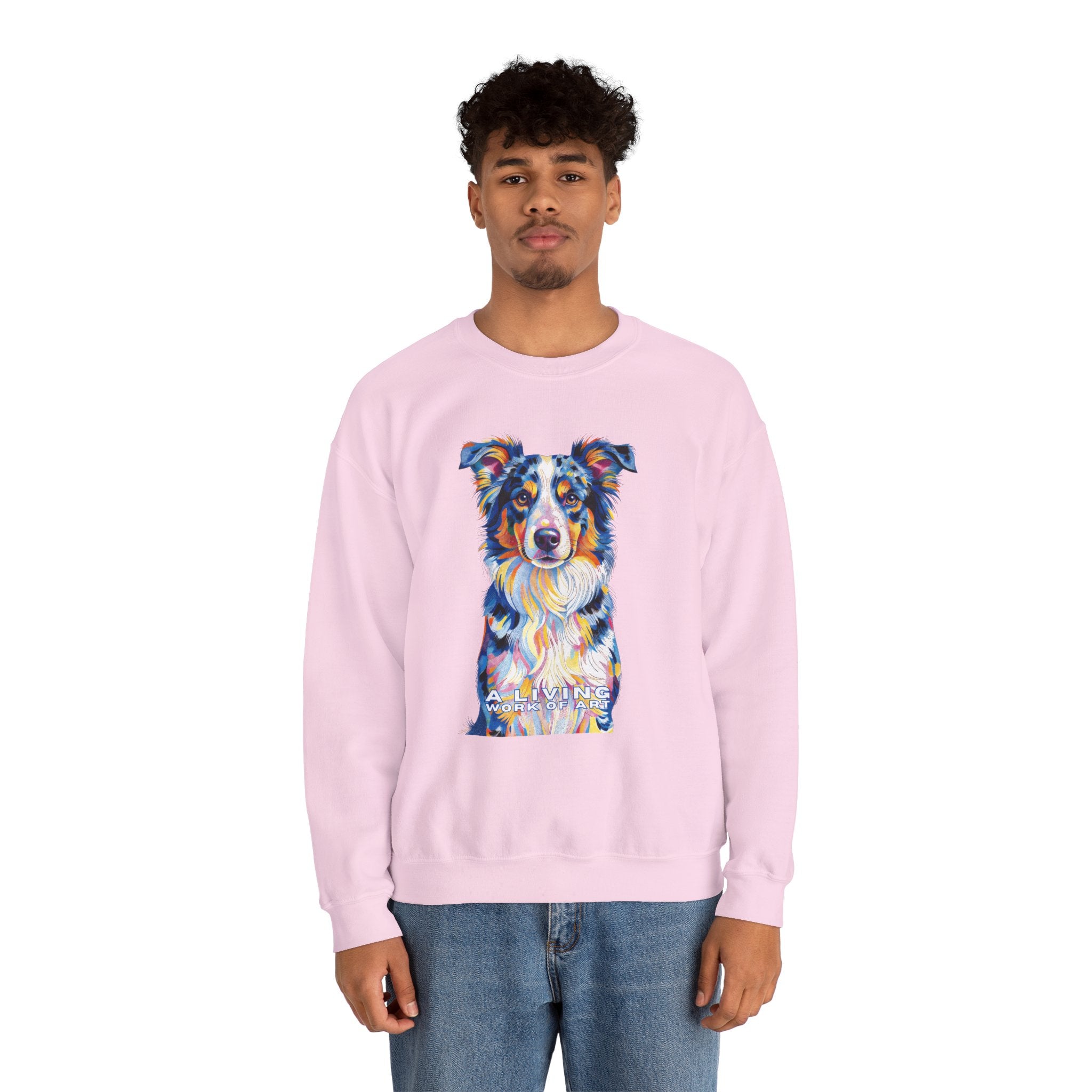 Australian Shepherd Sweatshirt | Living Work of Art Collection | Pointillism Style