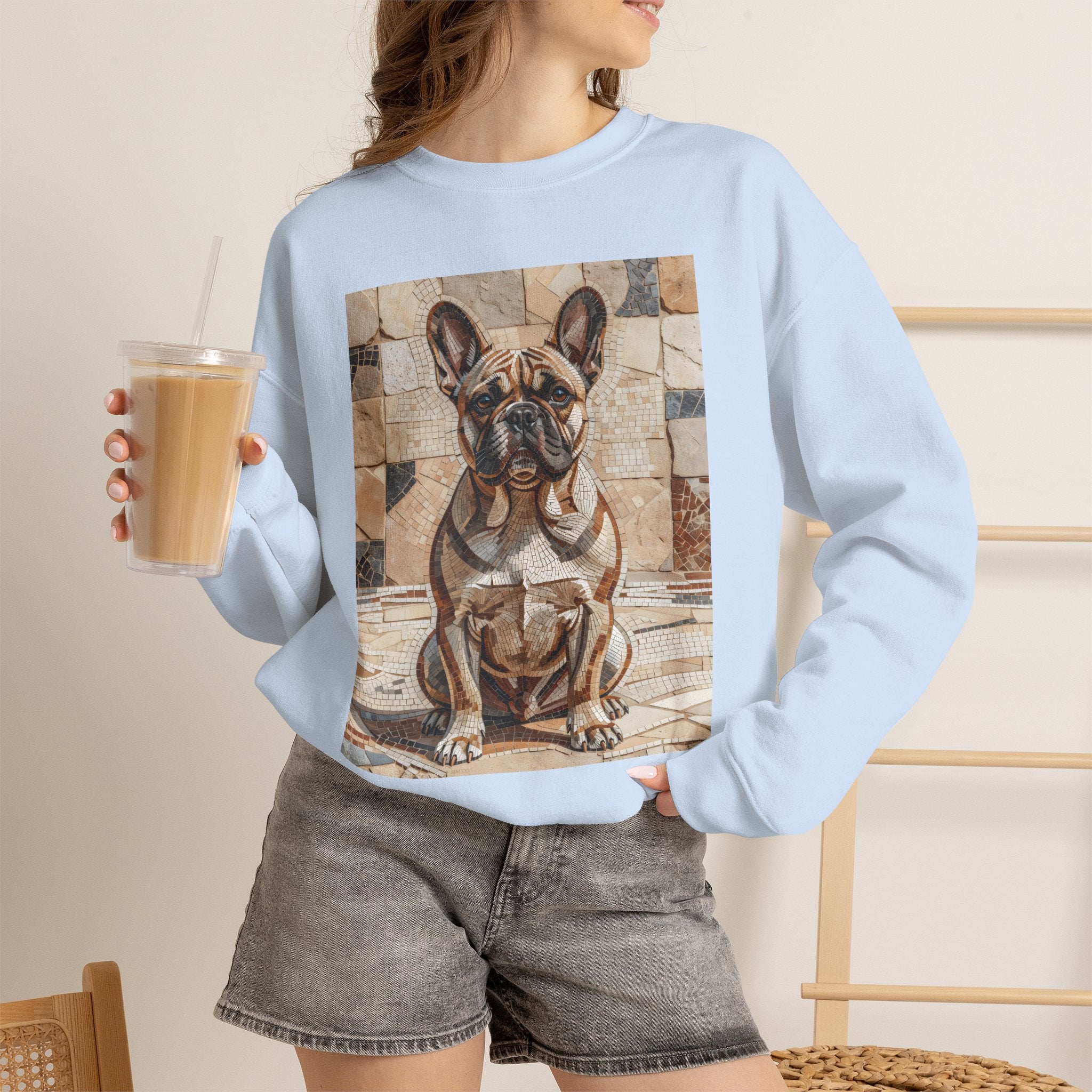 French Bulldog Sweatshirt | Living Work of Art Collection | Mosaic Style