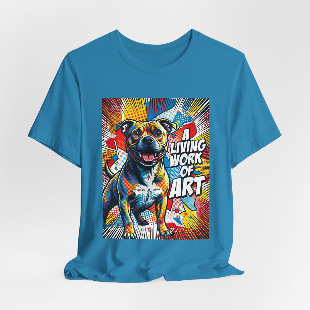 Staffordshire Bull Terrier T Shirt | Living Work of Art Collection | Pop Art