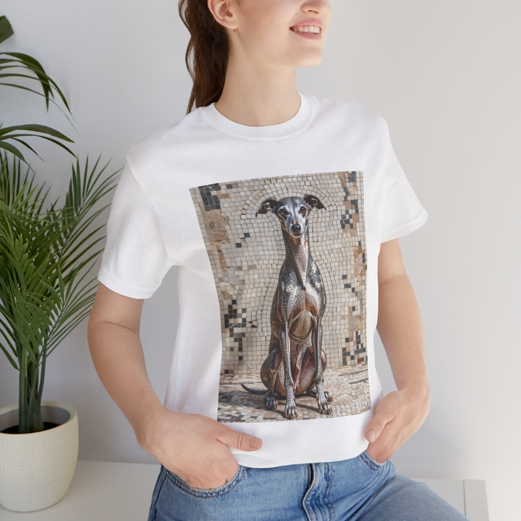 Italian Greyhound T Shirt | Living Work of Art Collection | Mosaic Style