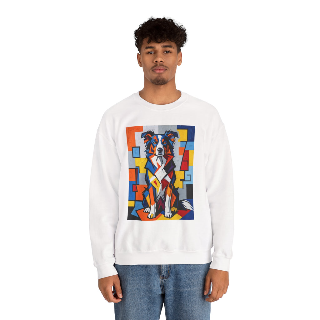 Border Collie Sweatshirt | Living Work of Art Collection | Cubist Style