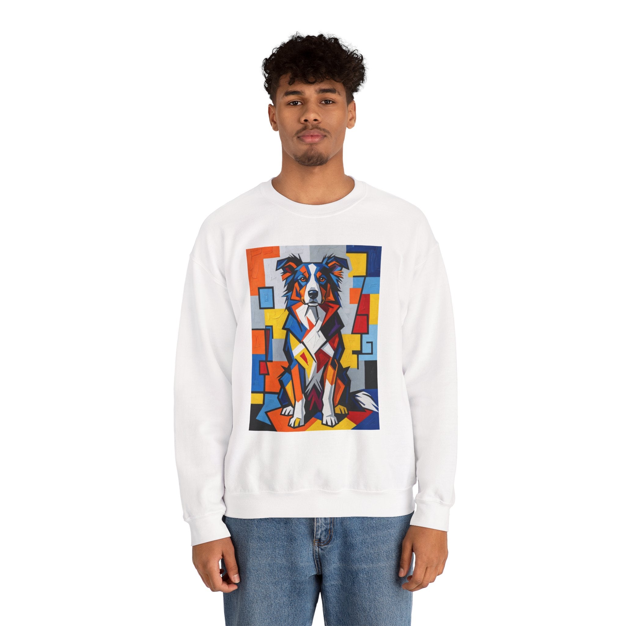Border Collie Sweatshirt | Living Work of Art Collection | Cubist Style