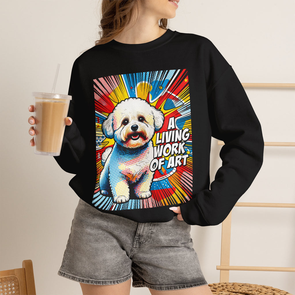 Bichon Frise Sweatshirt | Living Work of Art Collection | Pop Art
