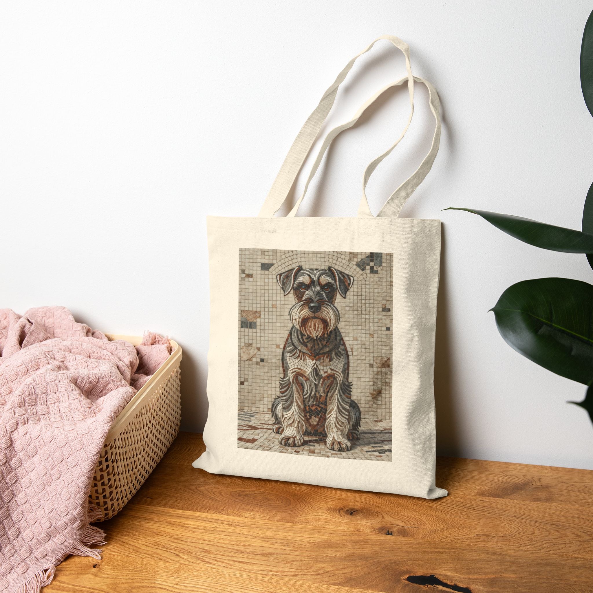 Schnauzer Tote Bag | Living Work of Art Collection | Mosaic Style