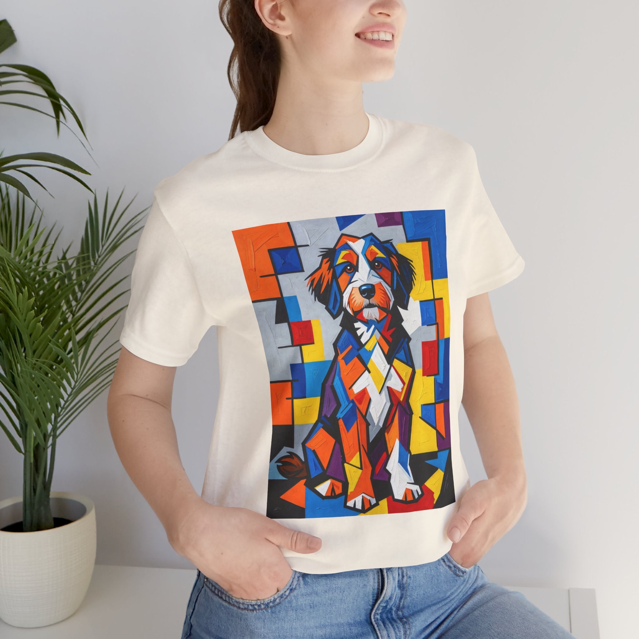 Bernedoodle T Shirt | Living Work of Art Collection | Cubist Style
