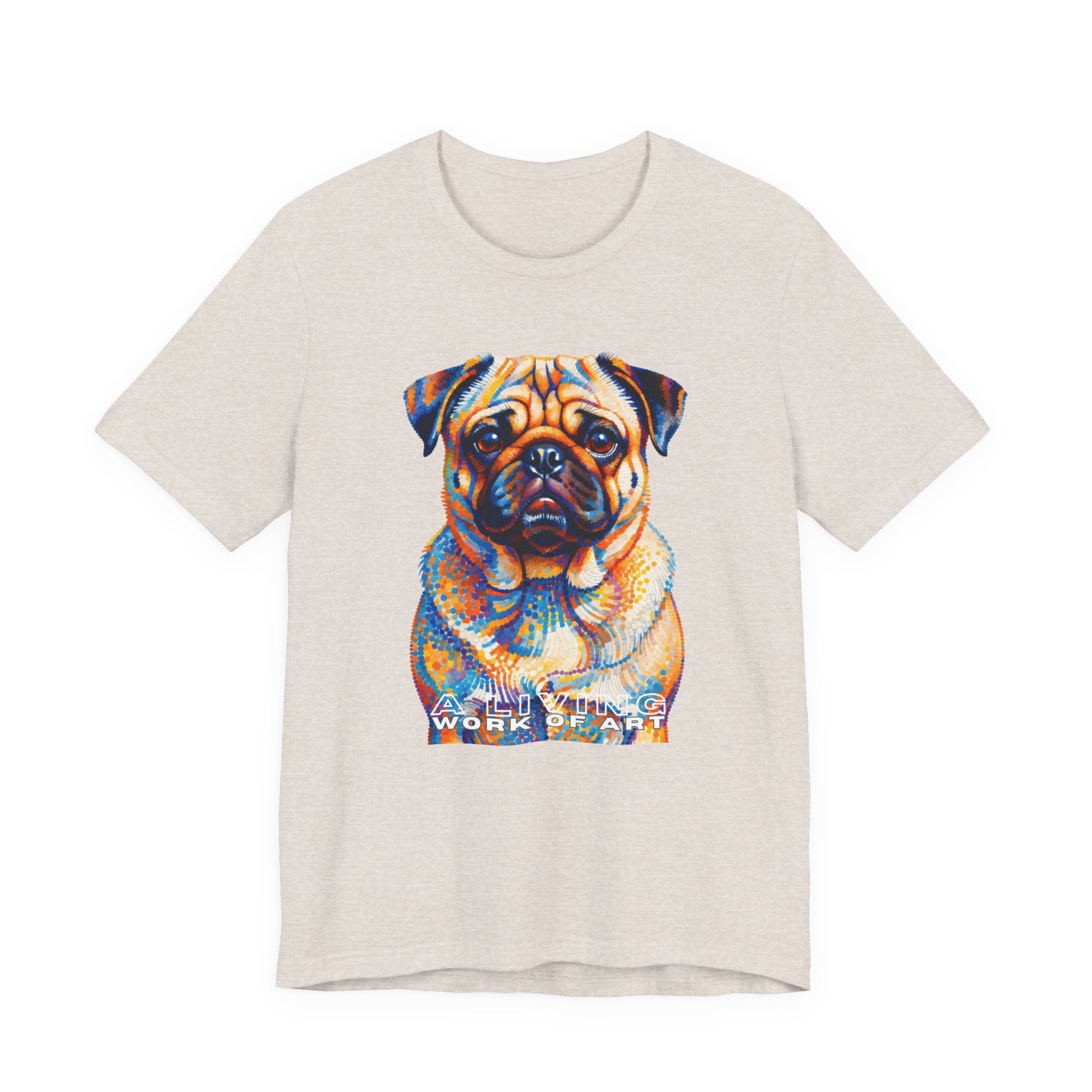 Pug T Shirt | Living Work of Art Collection | Pointillism Style