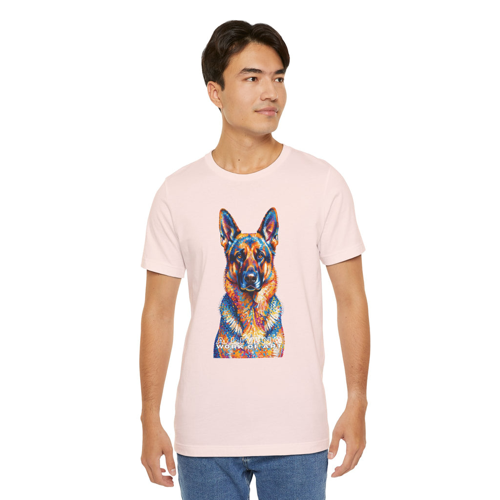 German Shepherd T Shirt | Living Work of Art Collection | Pointillism Style