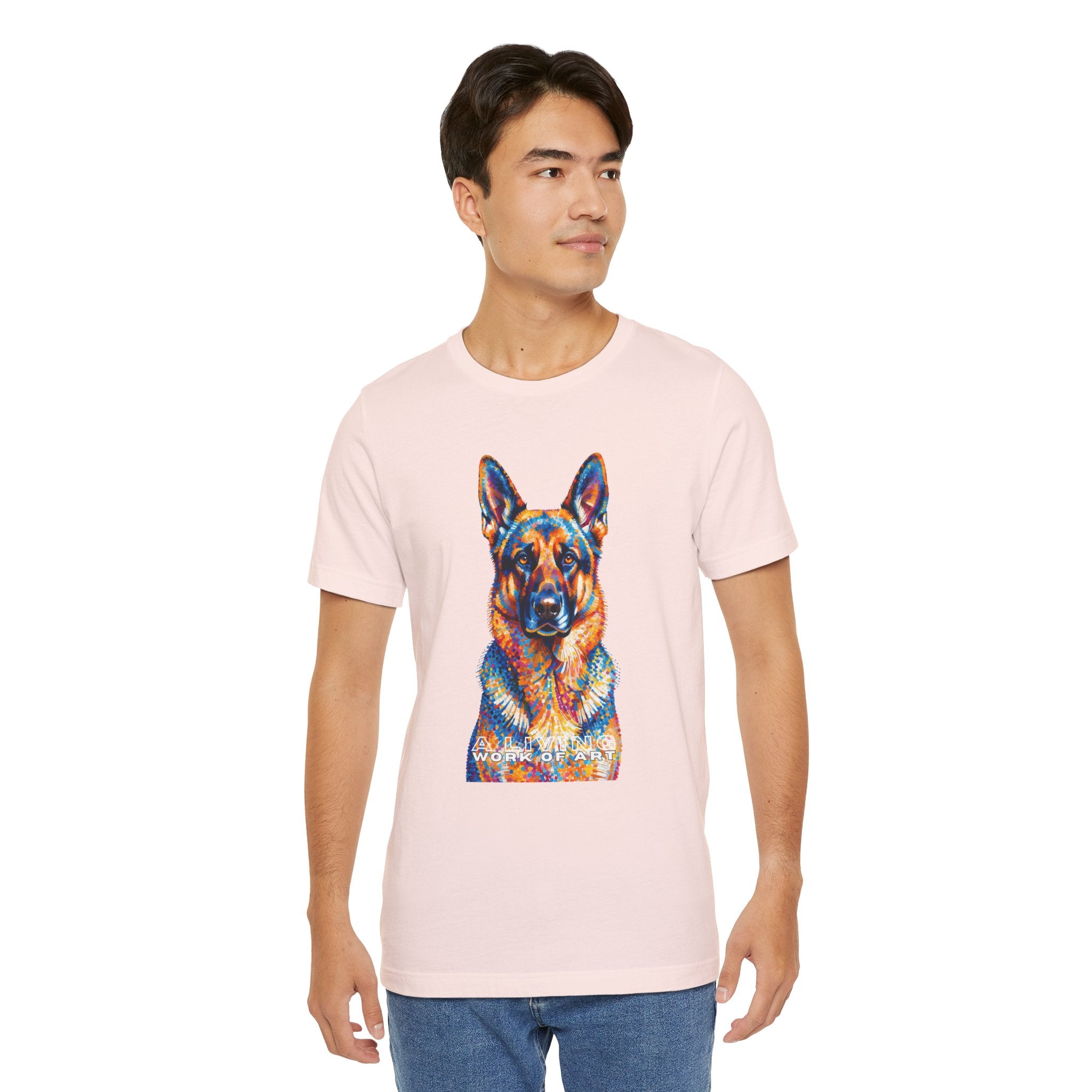 German Shepherd T Shirt | Living Work of Art Collection | Pointillism Style