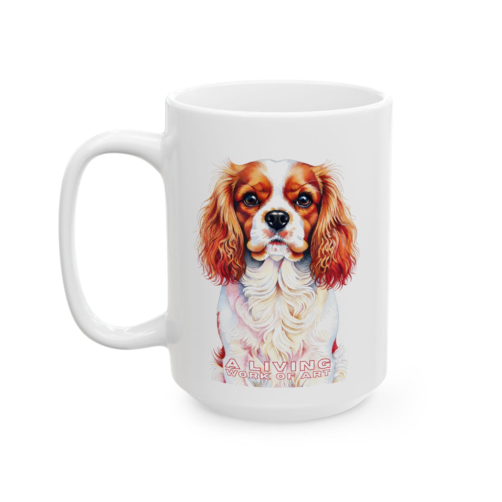 Cavalier King Charles Spaniel Coffee Mug | Living Work of Art Collection | Pointillism Style