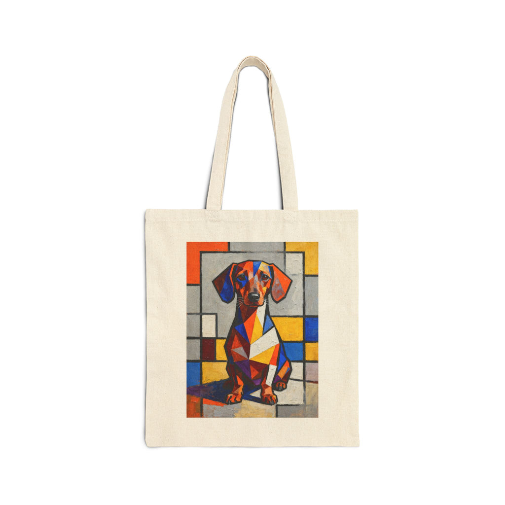 Dachshund Tote Bag | Living Work of Art Collection | Cubist Style