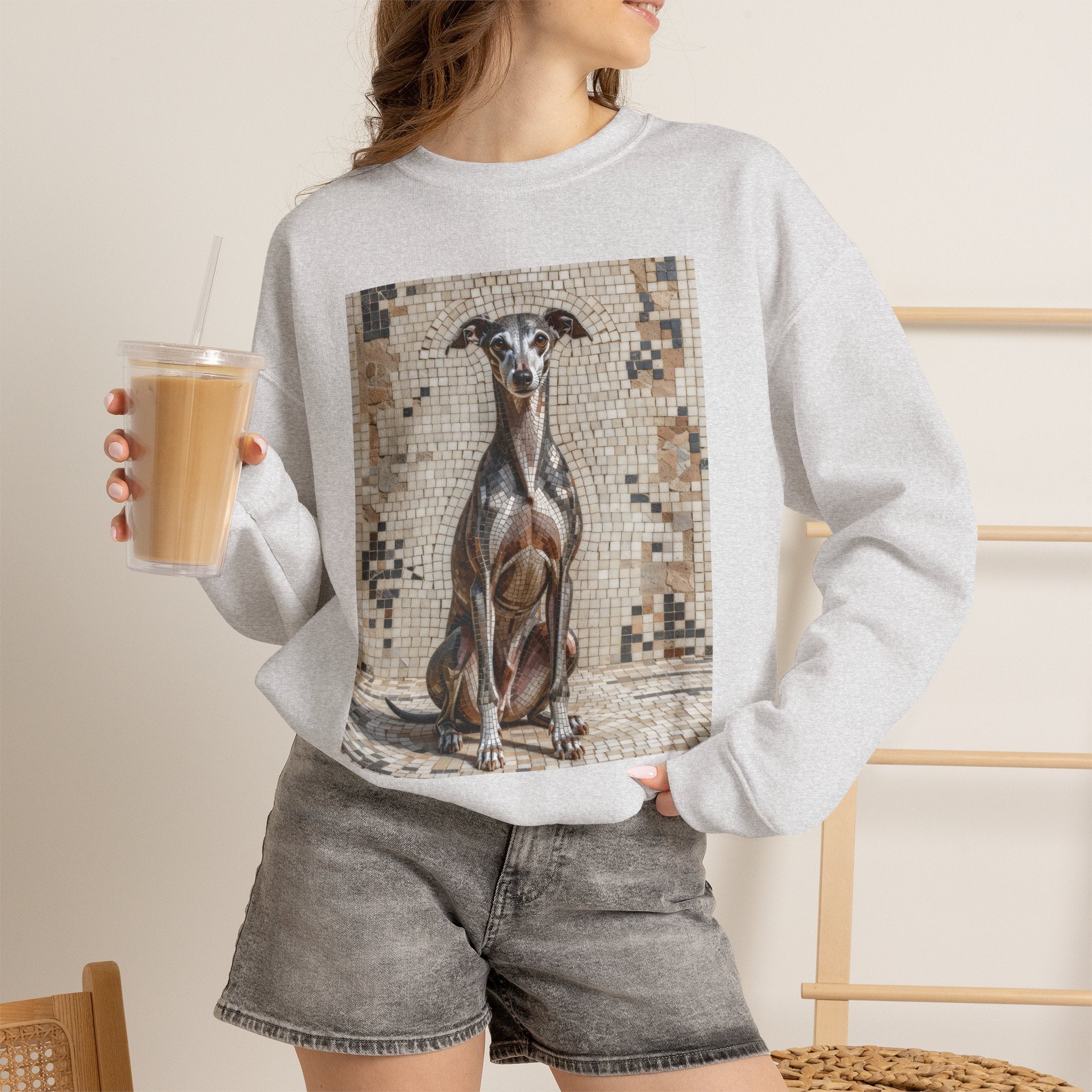 Italian Greyhound Sweatshirt | Living Work of Art Collection | Mosaic Style