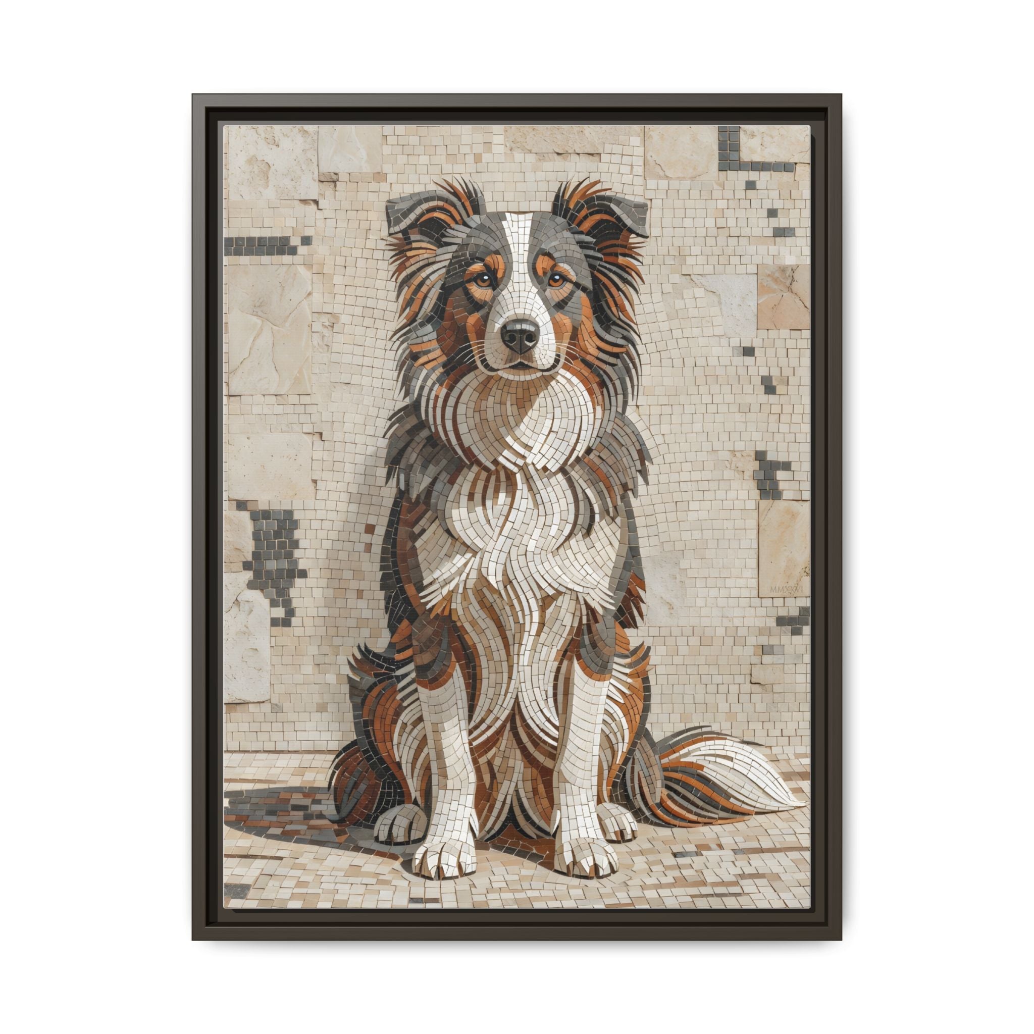 Border Collie Canvas Wall Art | Living Work of Art Collection | Mosaic Style Print