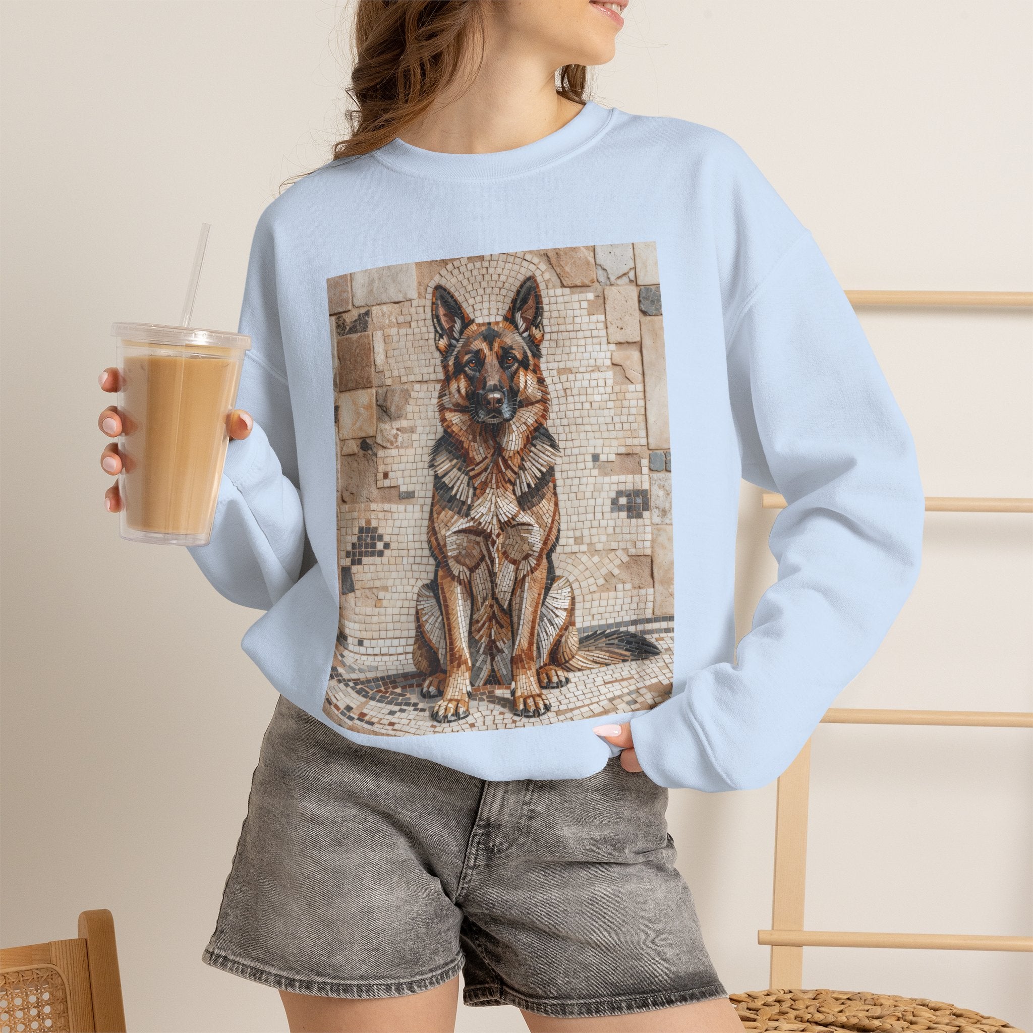 German Shepherd Sweatshirt | Living Work of Art Collection | Mosaic Style