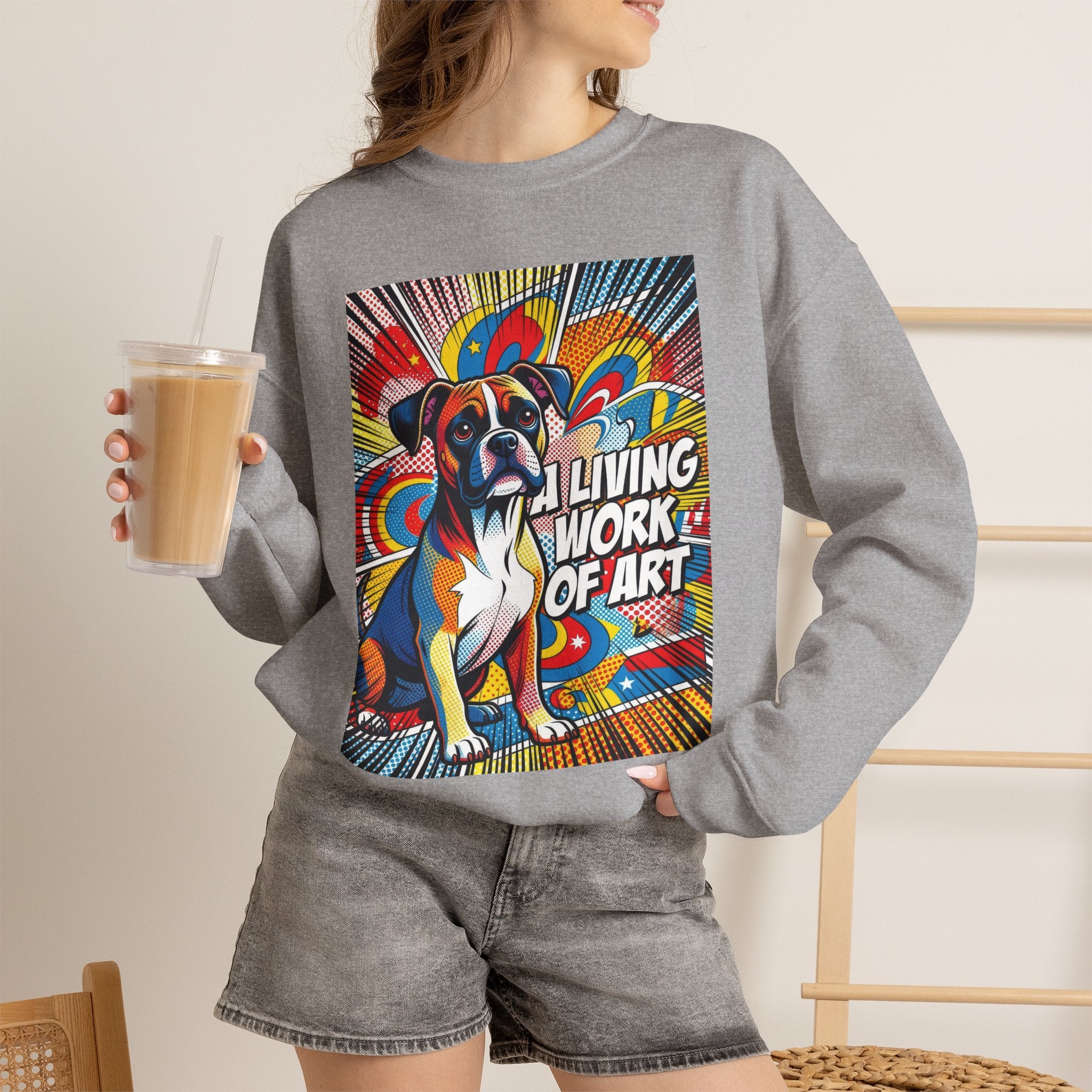 Boxer Sweatshirt | Living Work of Art Collection | Pop Art