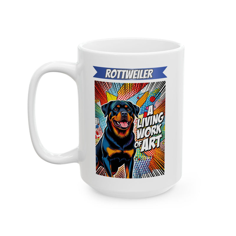Rottweiler Coffee Mug - Pop Art Style | Living Work of Art Collection