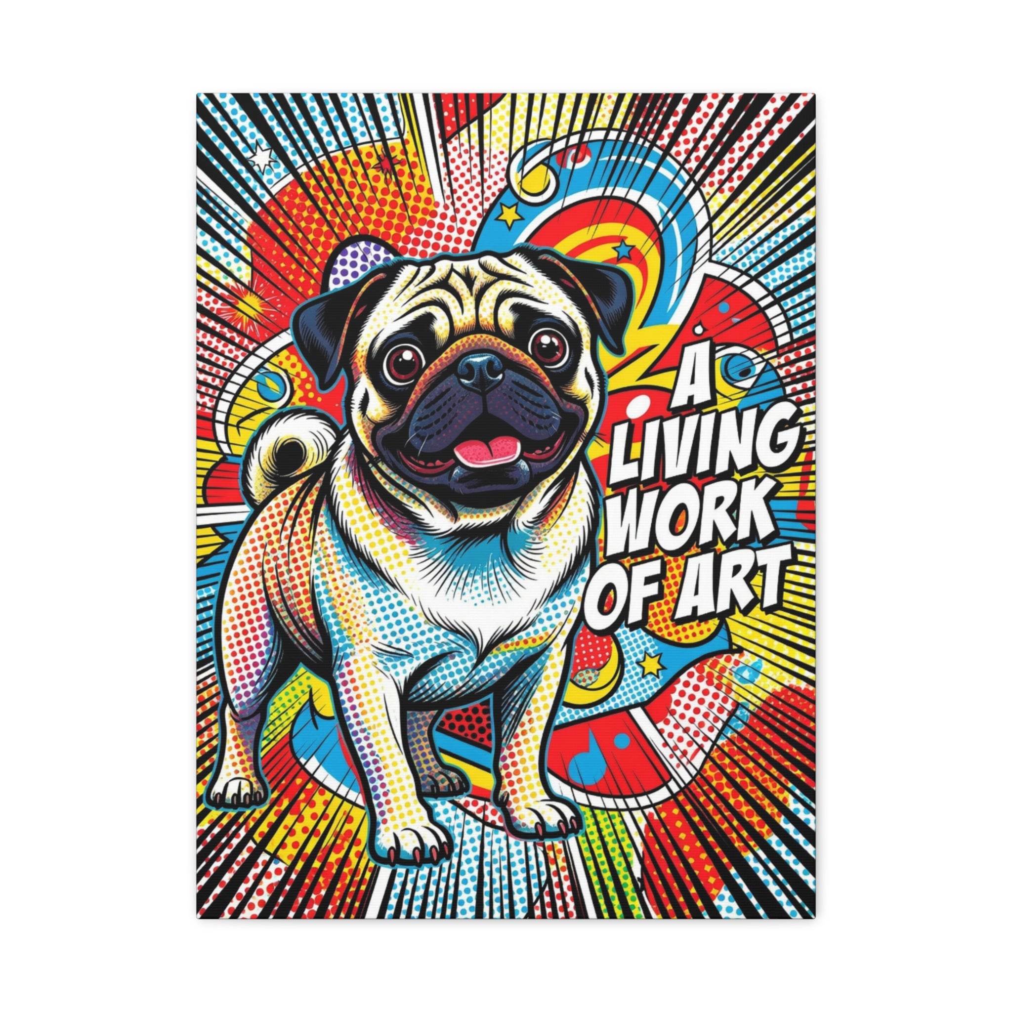 Pug Canvas Wall Art | Living Work of Art Collection | Pop Art Print