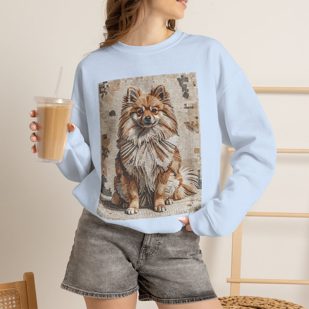 Pomeranian Sweatshirt | Living Work of Art Collection | Mosaic Style