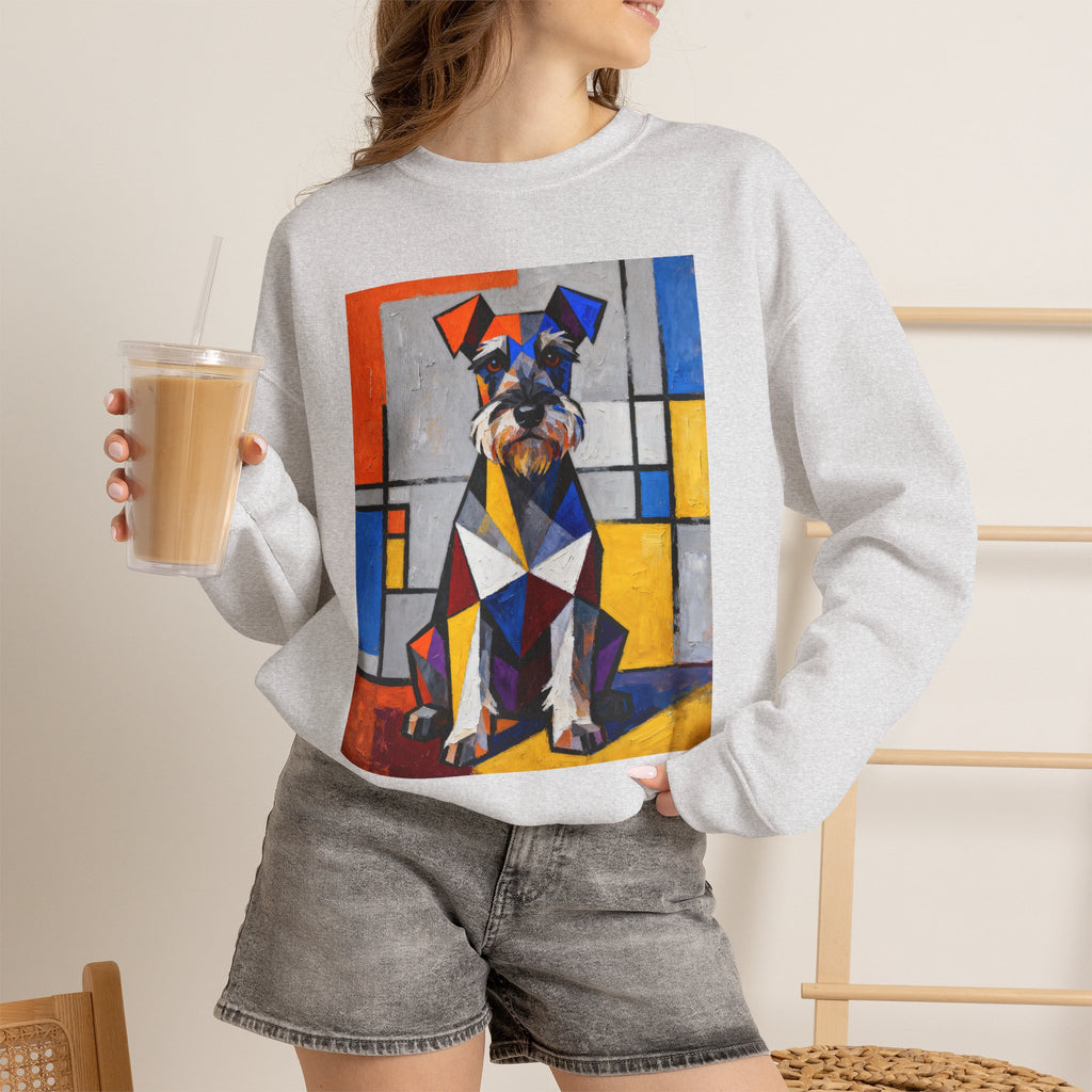 Schnauzer Sweatshirt | Living Work of Art Collection | Cubist Style