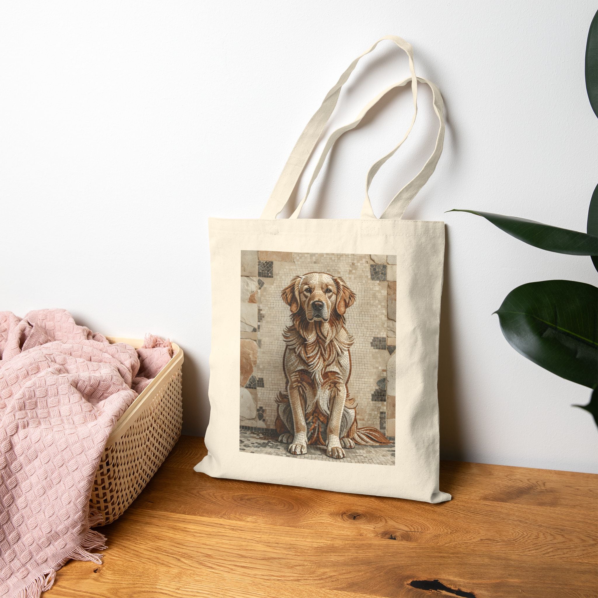 Golden Retriever Tote Bag | Living Work of Art Collection | Mosaic Style