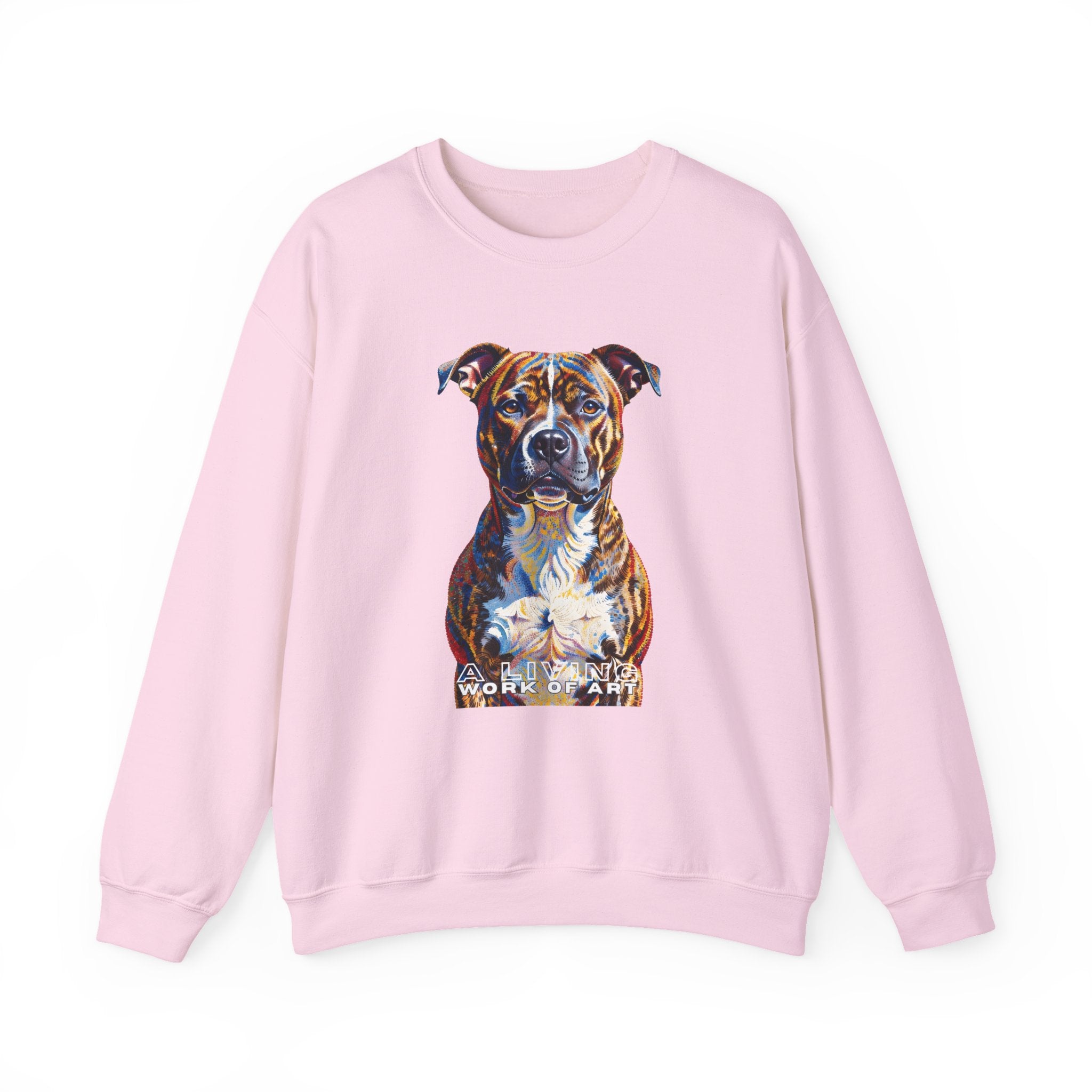 Staffordshire Bull Terrier Sweatshirt | Living Work of Art Collection | Pointillism Style