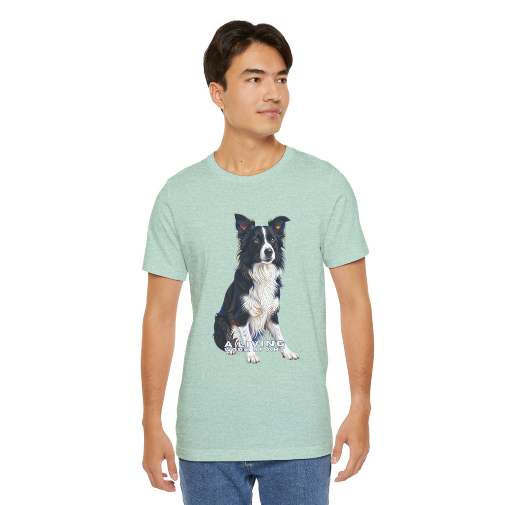 Border Collie T Shirt | Living Work of Art Collection | Pointillism Style
