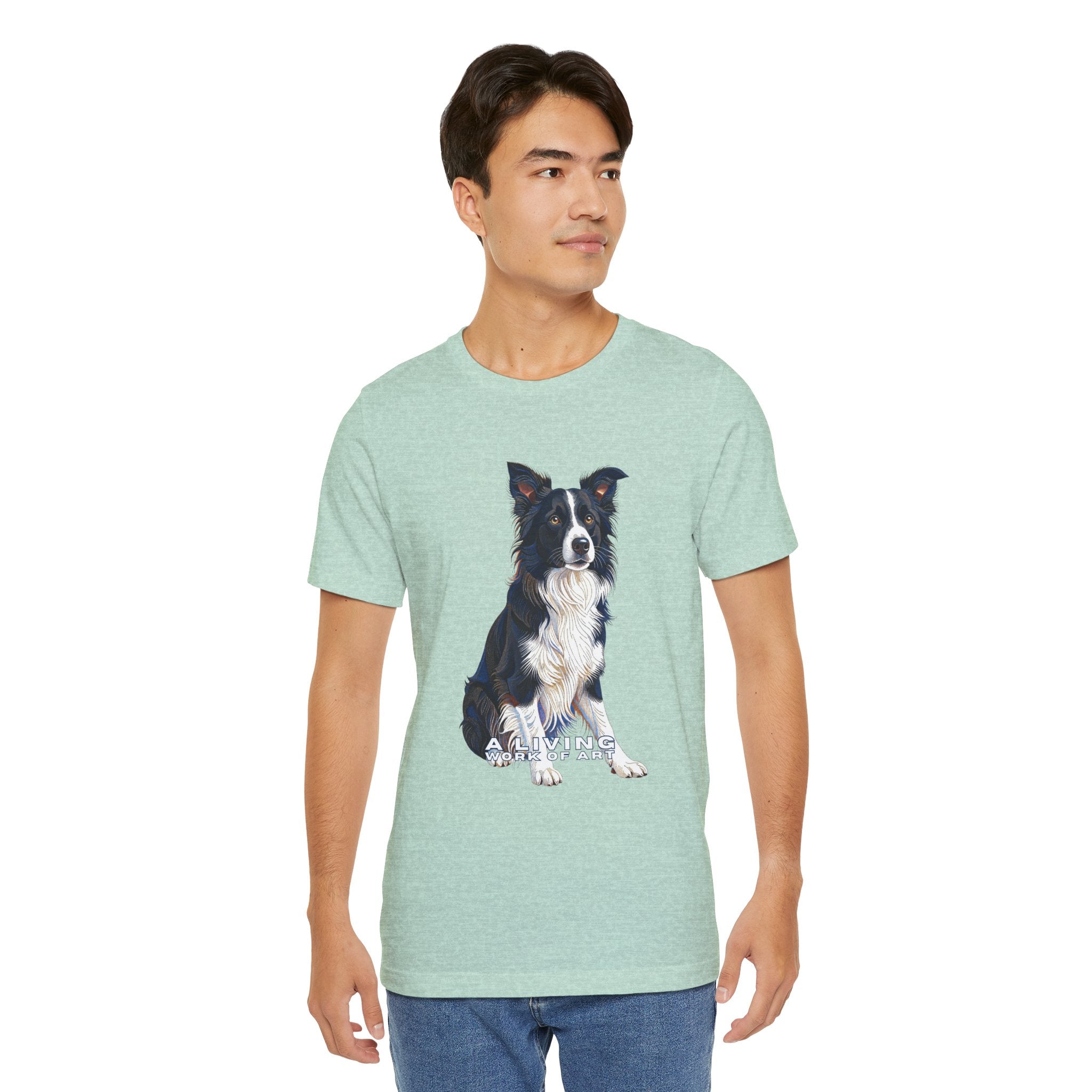 Border Collie T Shirt | Living Work of Art Collection | Pointillism Style