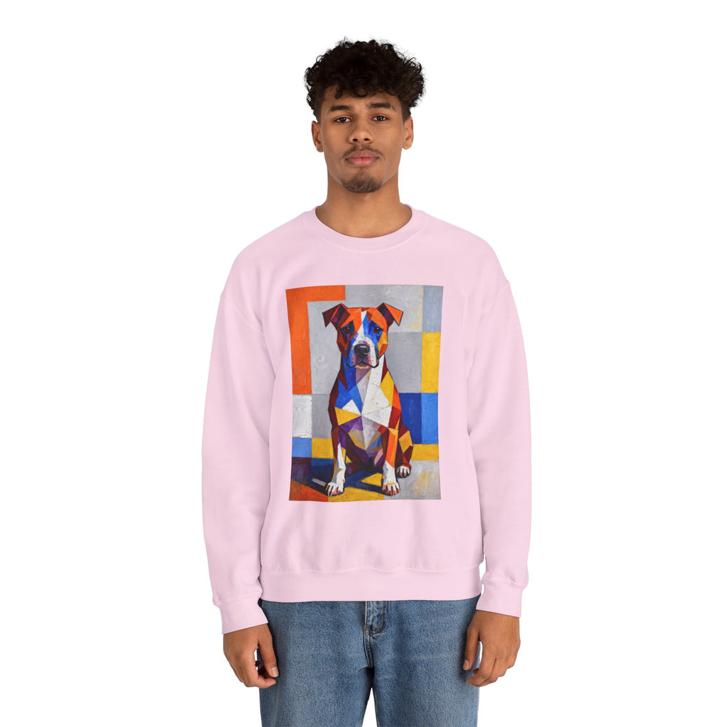 Staffordshire Bull Terrier Sweatshirt | Living Work of Art Collection | Cubist Style