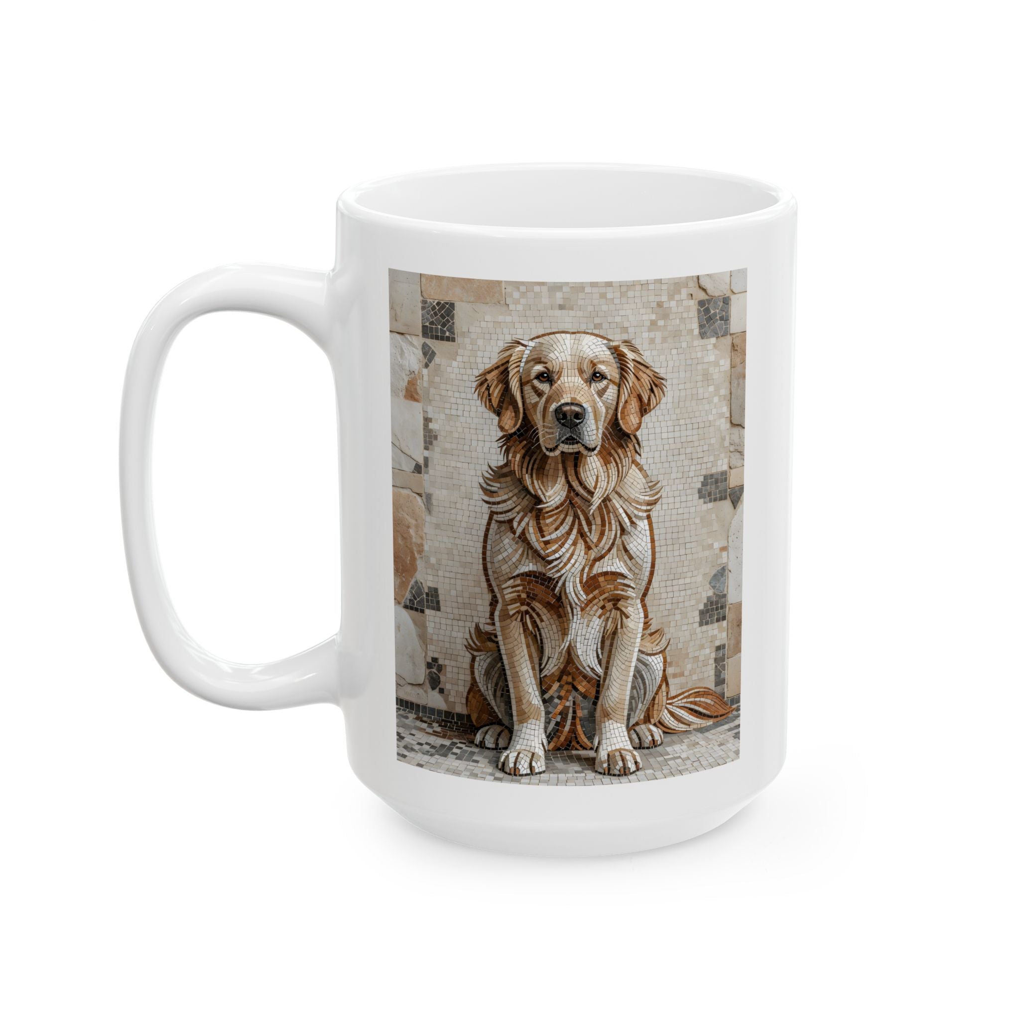 Golden Retriever Coffee Mug | Living Work of Art Collection | Mosaic Style