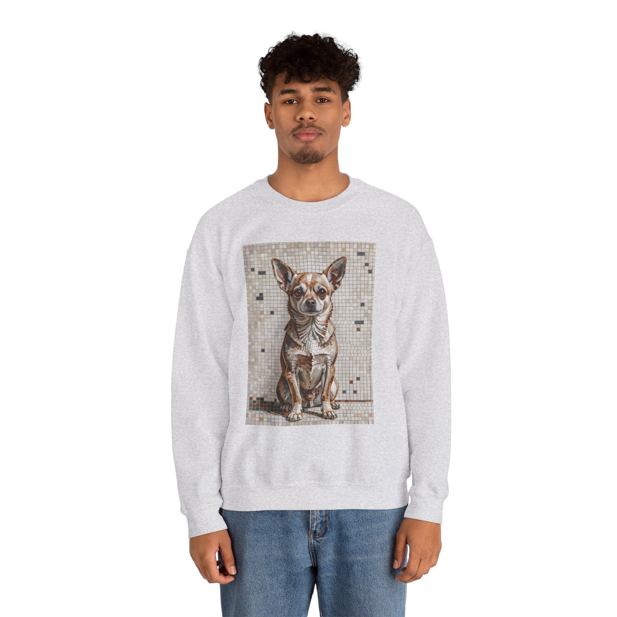 Chihuahua Sweatshirt | Living Work of Art Collection | Mosaic Style