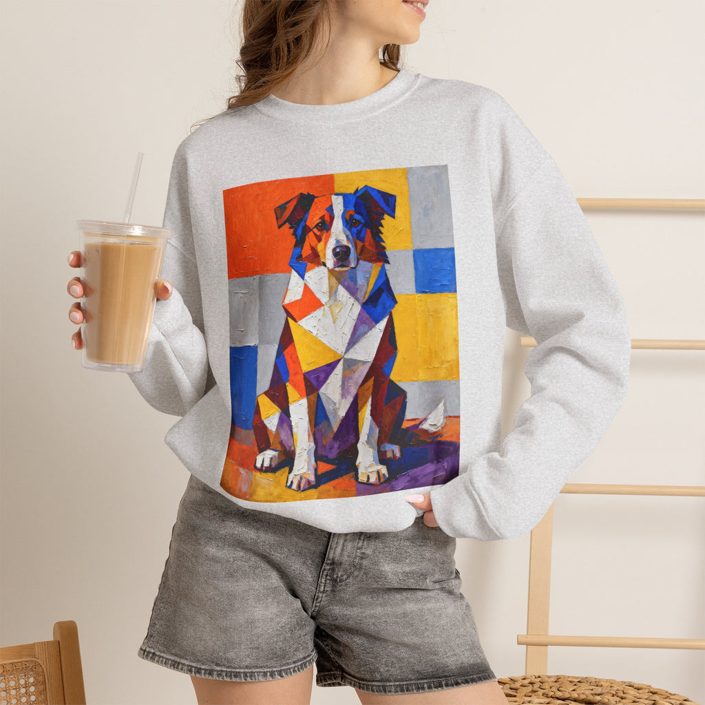 Australian Shepherd Sweatshirt | Living Work of Art Collection | Cubist Style