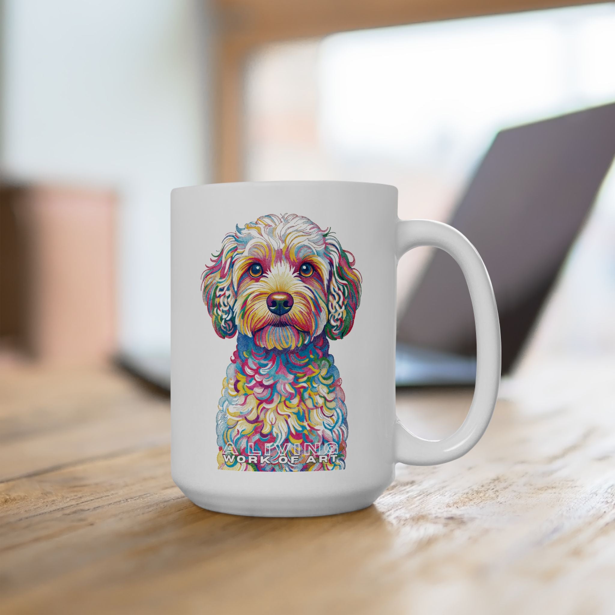 Cavapoo Coffee Mug | Living Work of Art Collection | Pointillism Style