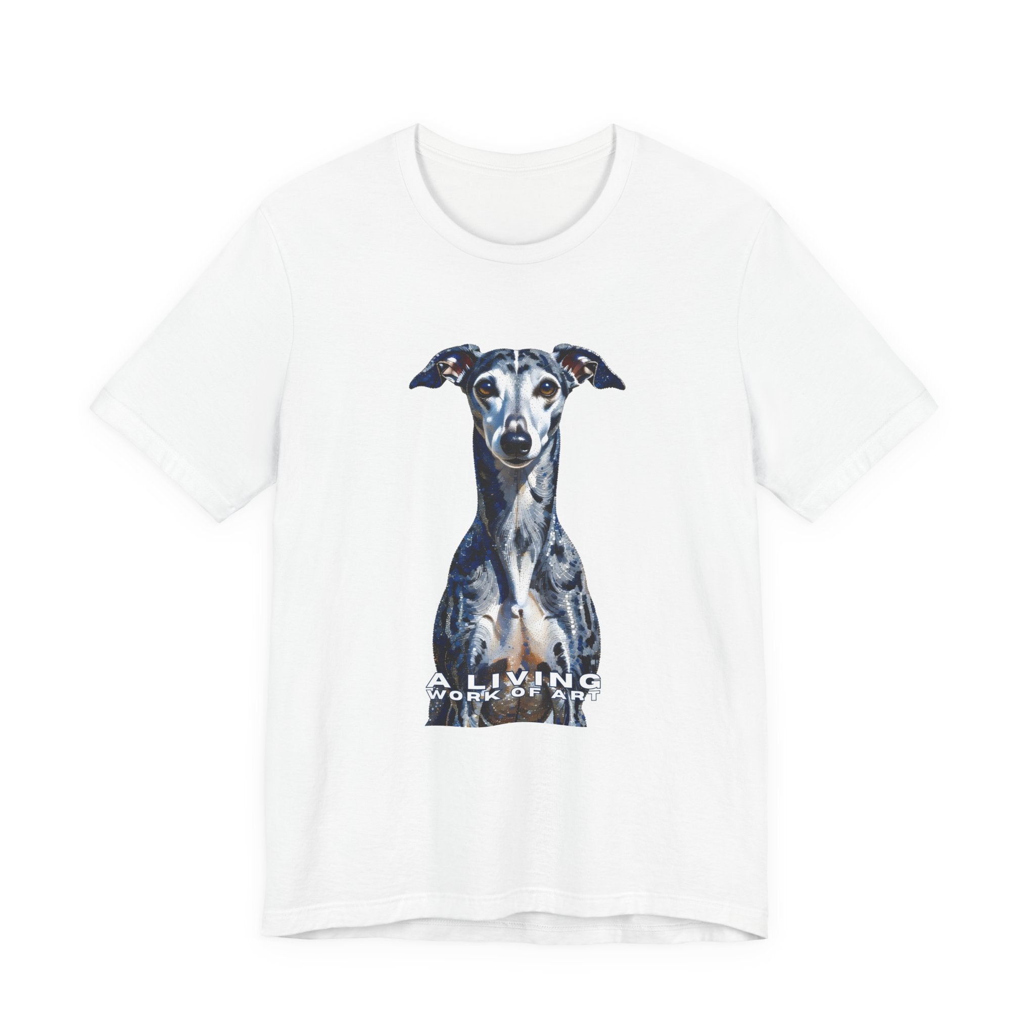 Whippet T Shirt | Living Work of Art Collection | Pointillism Style