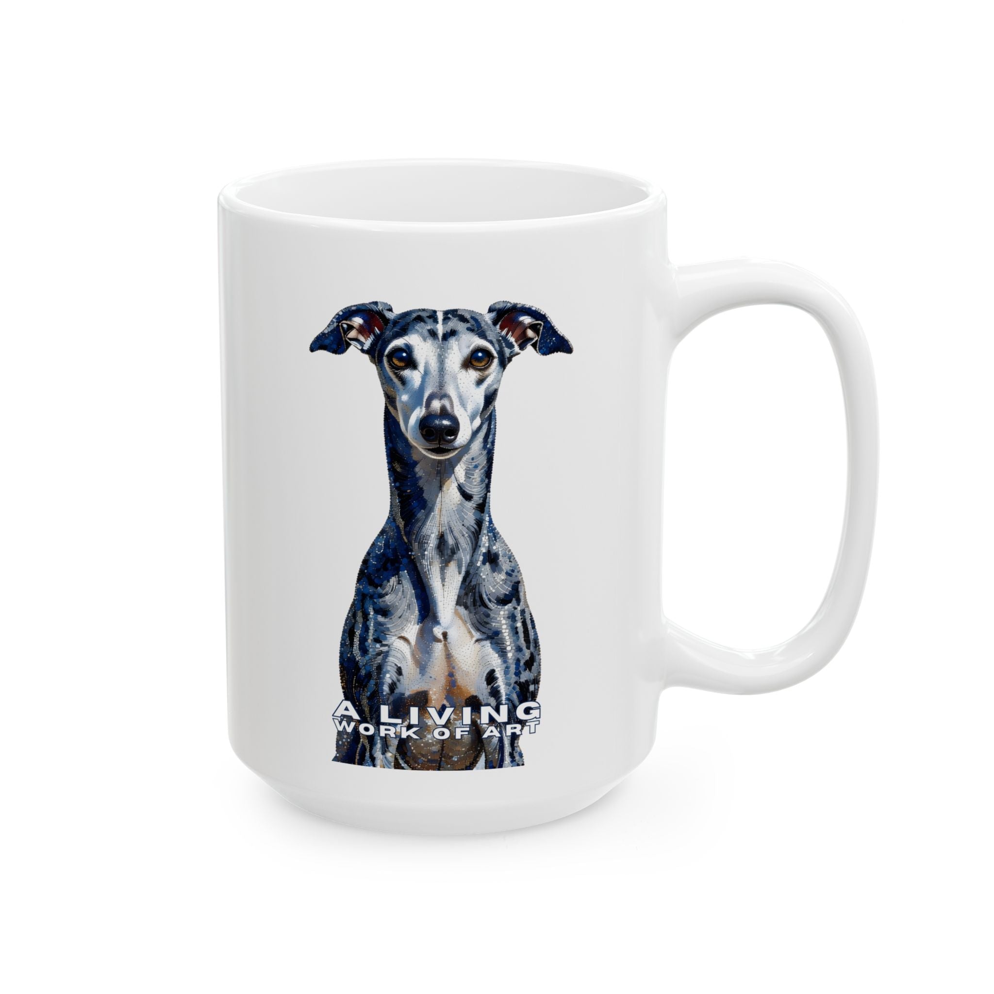 Whippet Coffee Mug | Living Work of Art Collection | Pointillism Style