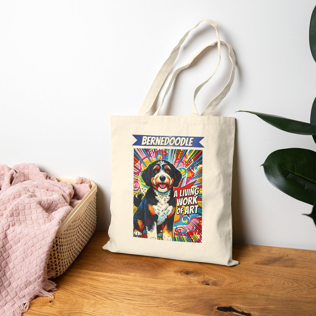 Bernedoodle Tote Bag | Living Work of Art Collection | Pop Art