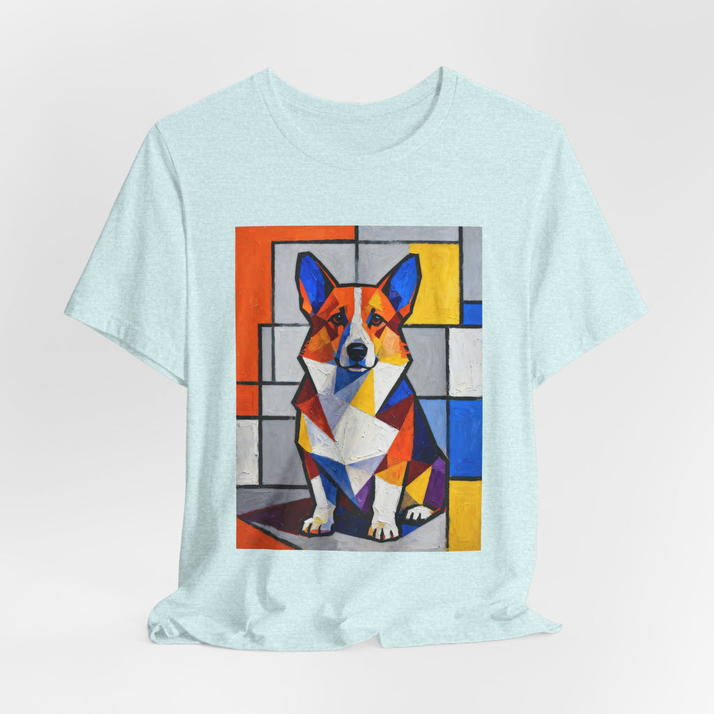Corgi T Shirt | Living Work of Art Collection | Cubist Style