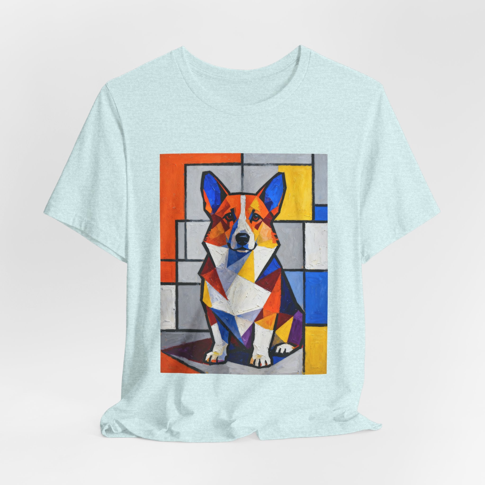 Corgi T Shirt | Living Work of Art Collection | Cubist Style