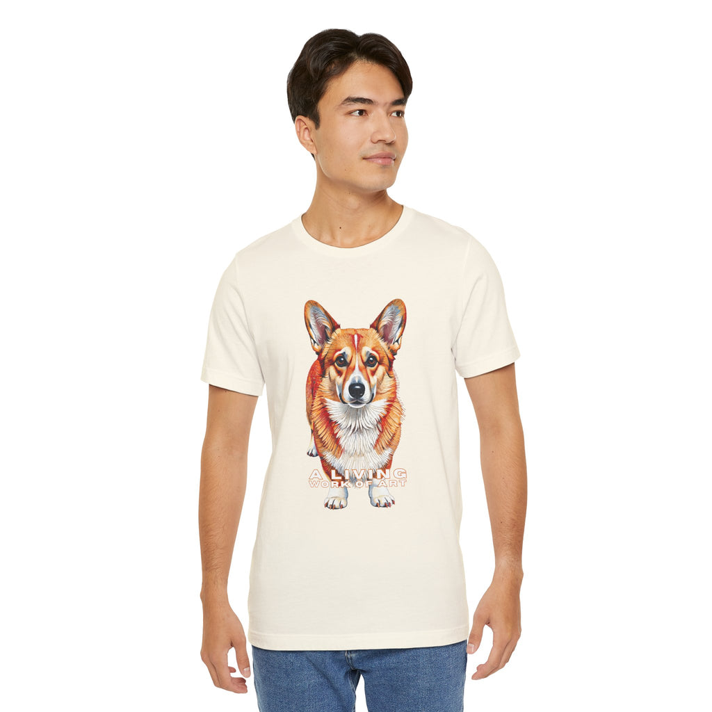 Corgi T Shirt | Living Work of Art Collection | Pointillism Style
