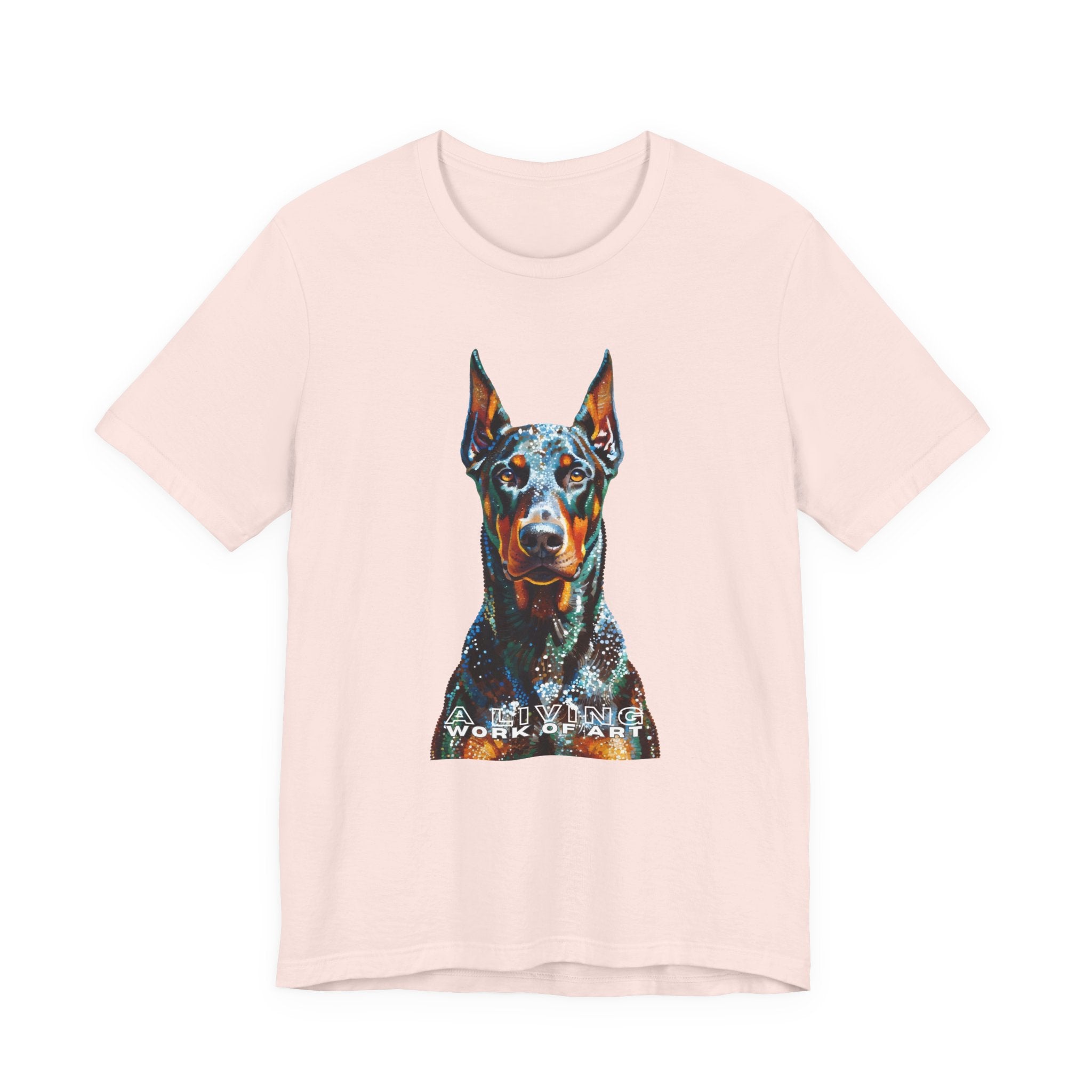 Doberman Pinscher T Shirt | Living Work of Art Collection | Pointillism Style