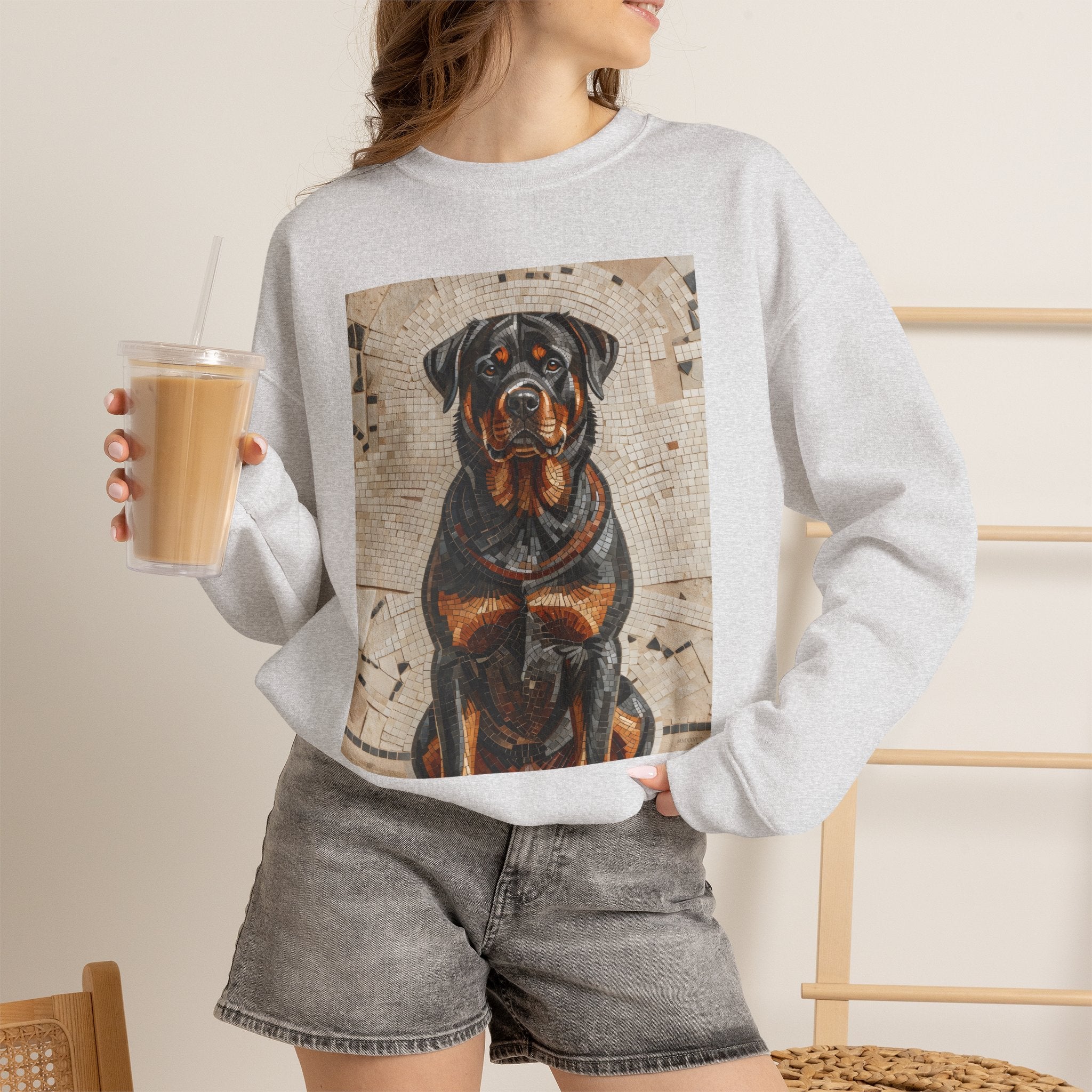 Rottweiler Sweatshirt | Living Work of Art Collection | Mosaic Style