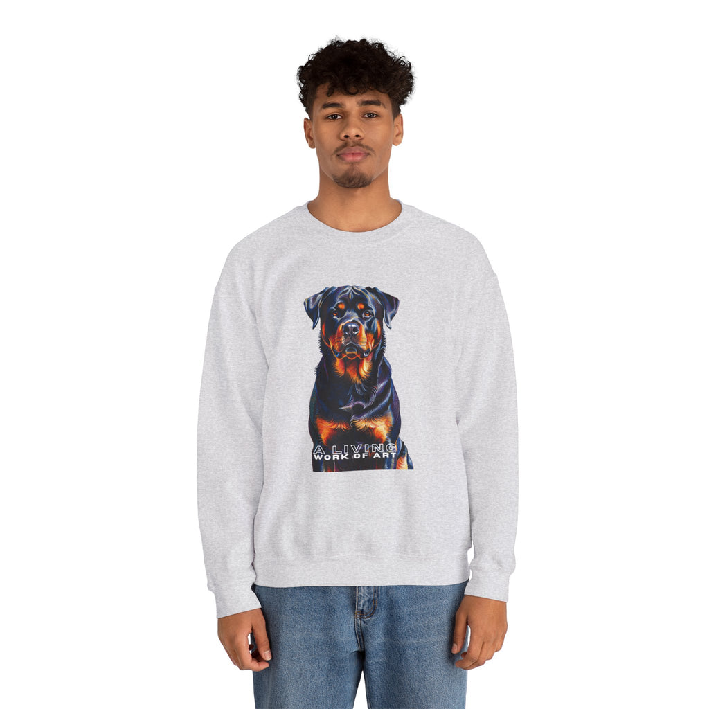 Rottweiler Sweatshirt | Living Work of Art Collection | Pointillism Style
