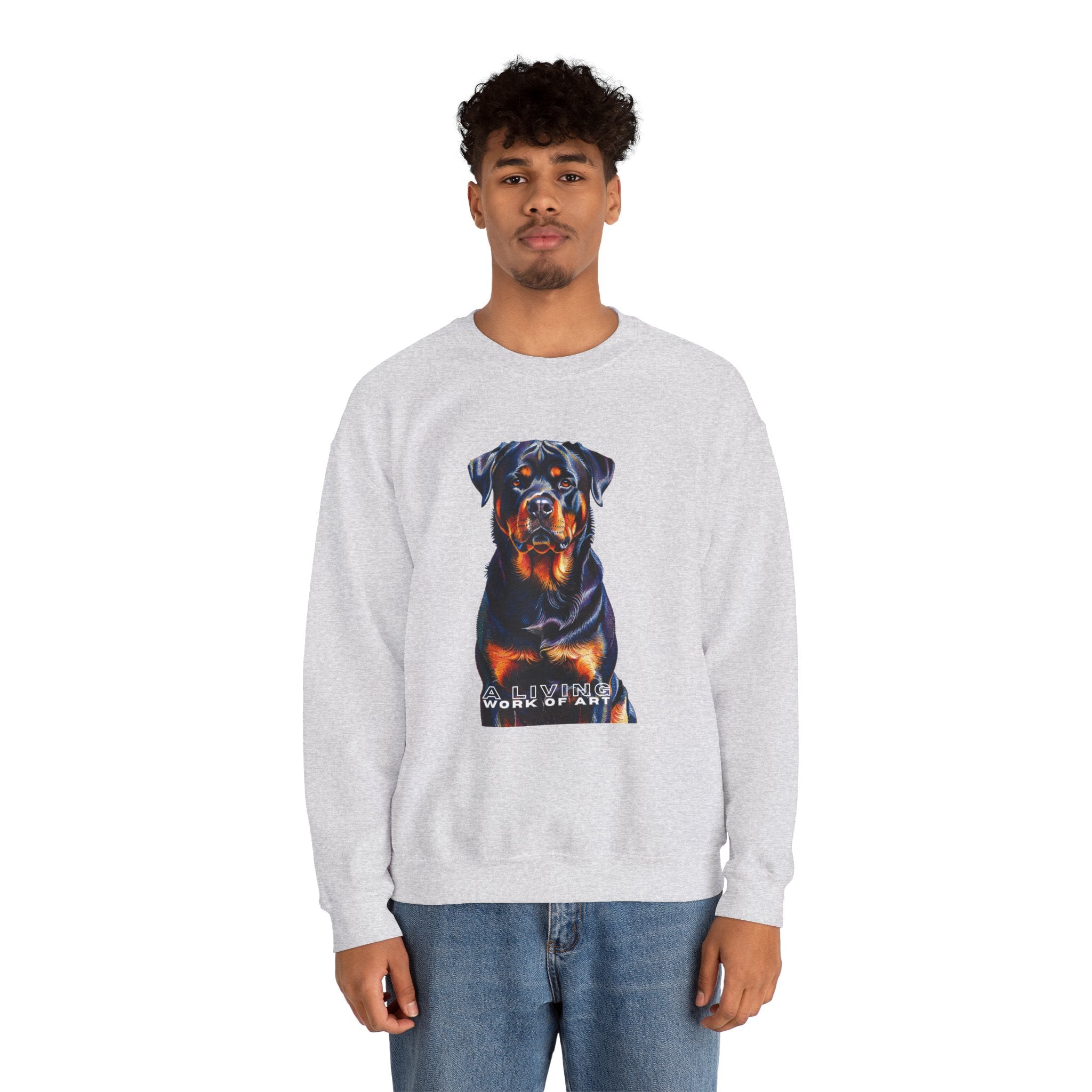 Rottweiler Sweatshirt | Living Work of Art Collection | Pointillism Style