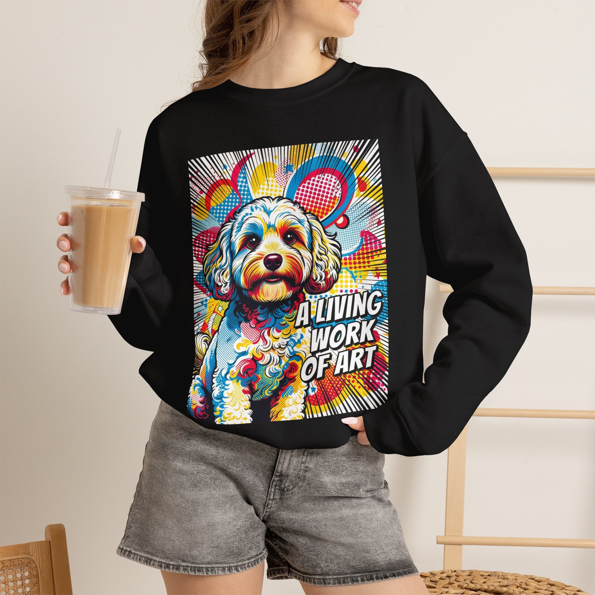 Cavapoo Sweatshirt | Living Work of Art Collection | Pop Art