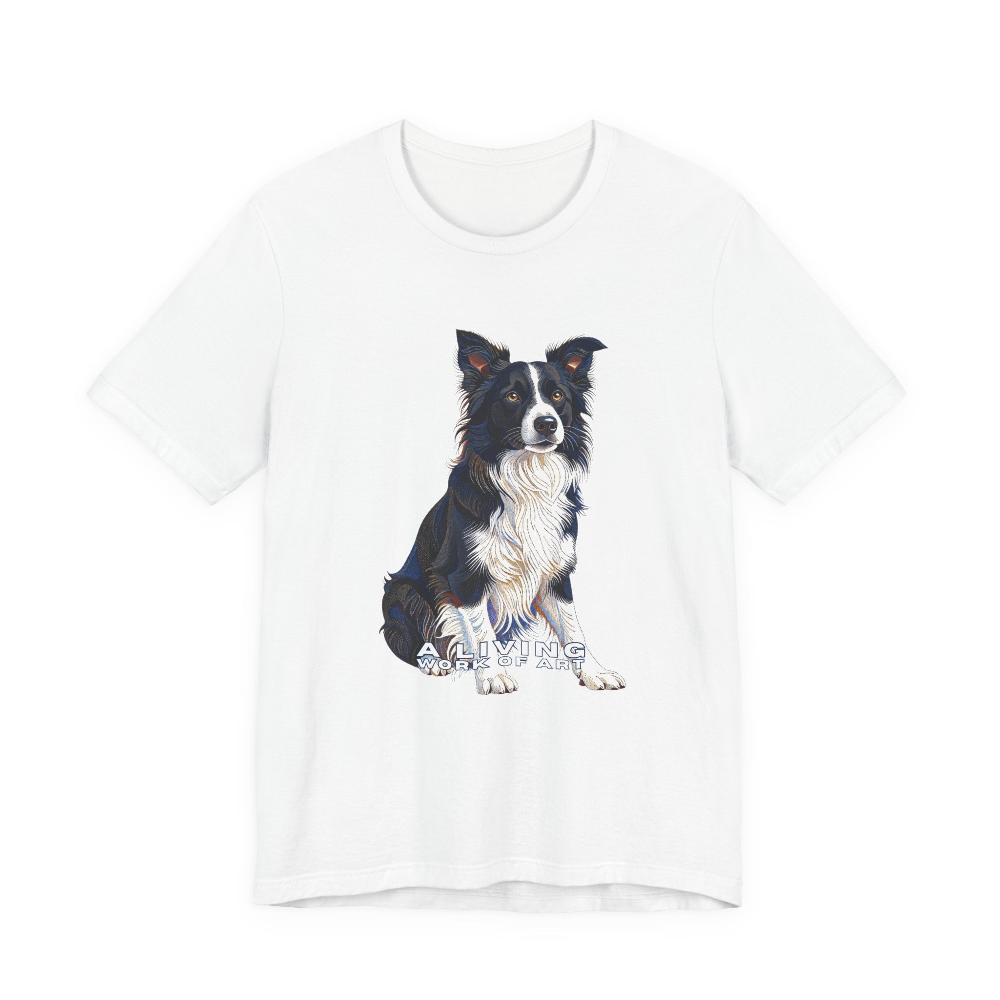 Border Collie T Shirt | Living Work of Art Collection | Pointillism Style