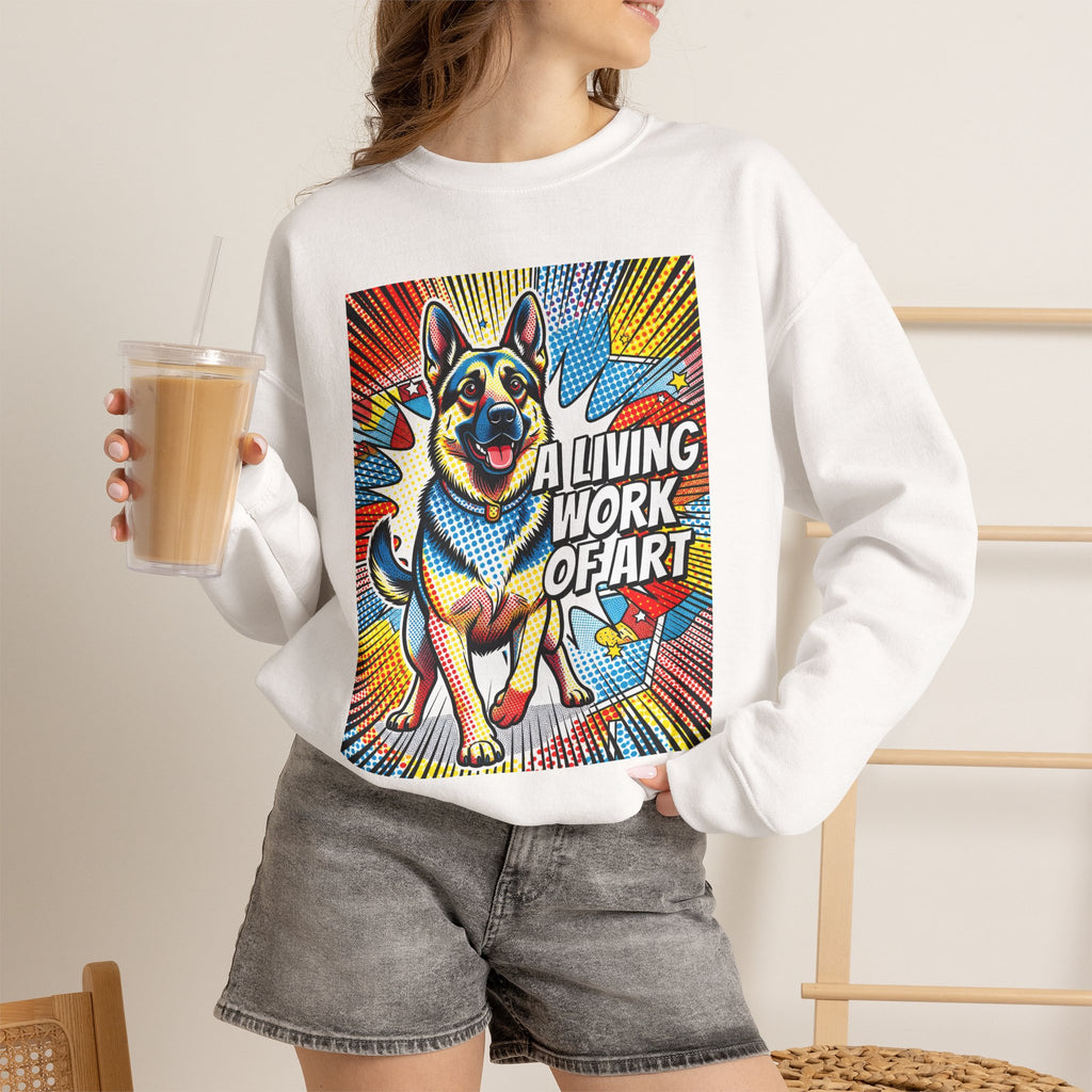 German Shepherd Sweatshirt | Living Work of Art Collection | Pop Art