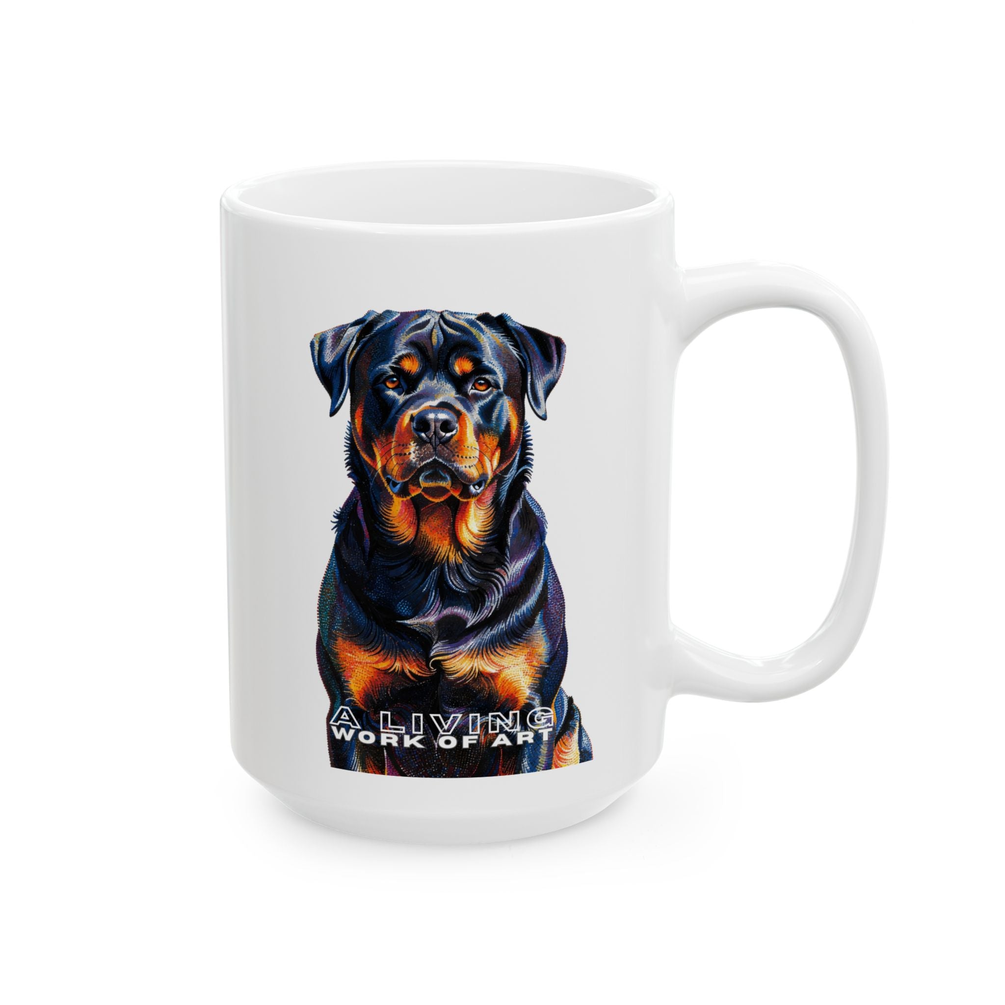 Rottweiler Coffee Mug | Living Work of Art Collection | Pointillism Style