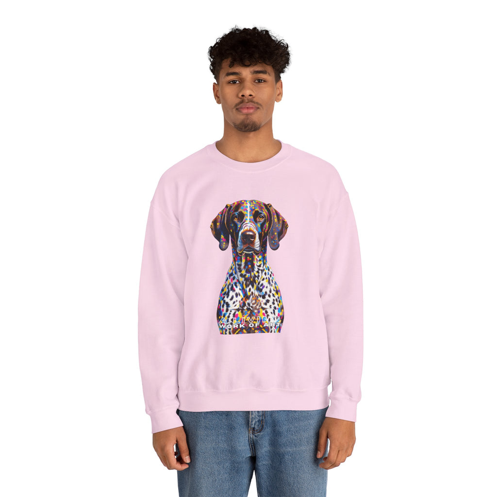 German Shorthaired Pointer Sweatshirt | Living Work of Art Collection | Pointillism Style