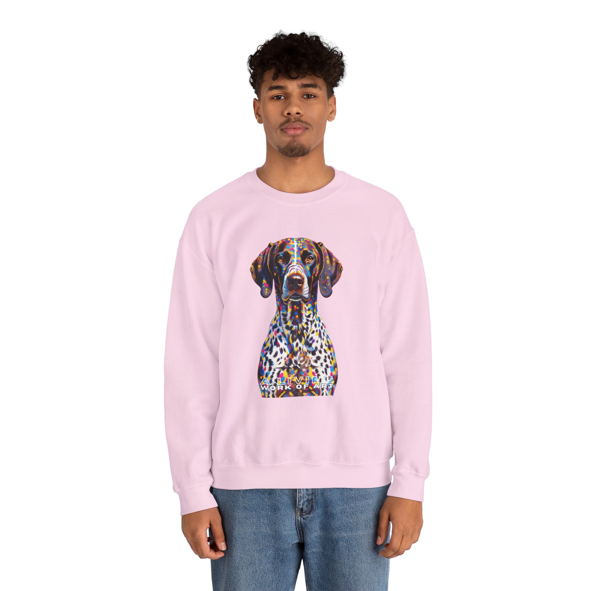 German Shorthaired Pointer Sweatshirt | Living Work of Art Collection | Pointillism Style