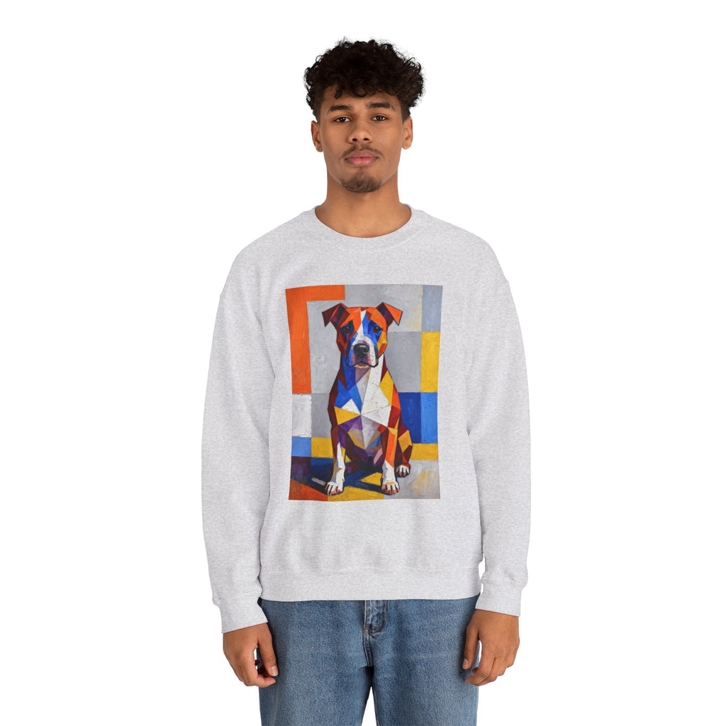 Staffordshire Bull Terrier Sweatshirt | Living Work of Art Collection | Cubist Style