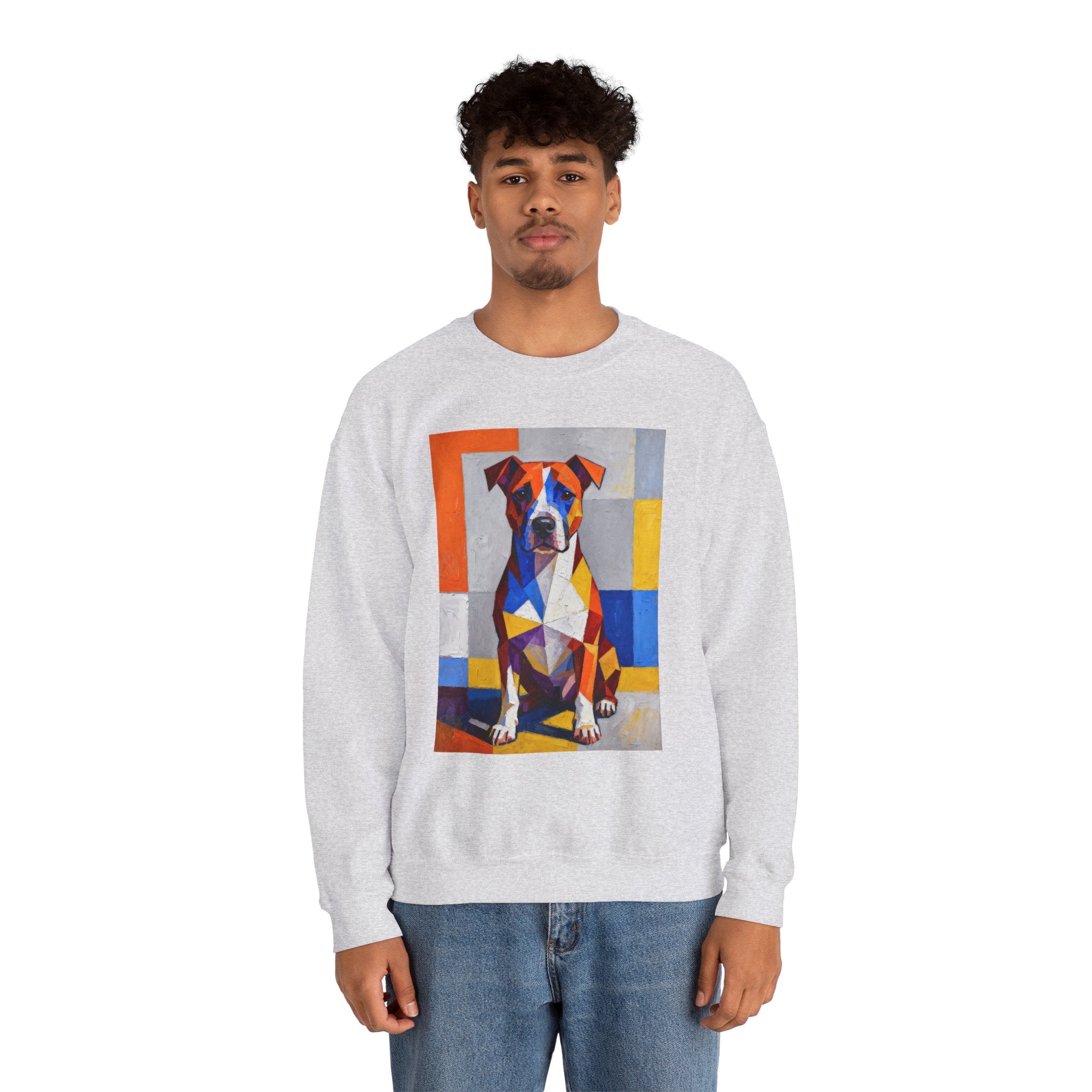 Staffordshire Bull Terrier Sweatshirt | Living Work of Art Collection | Cubist Style
