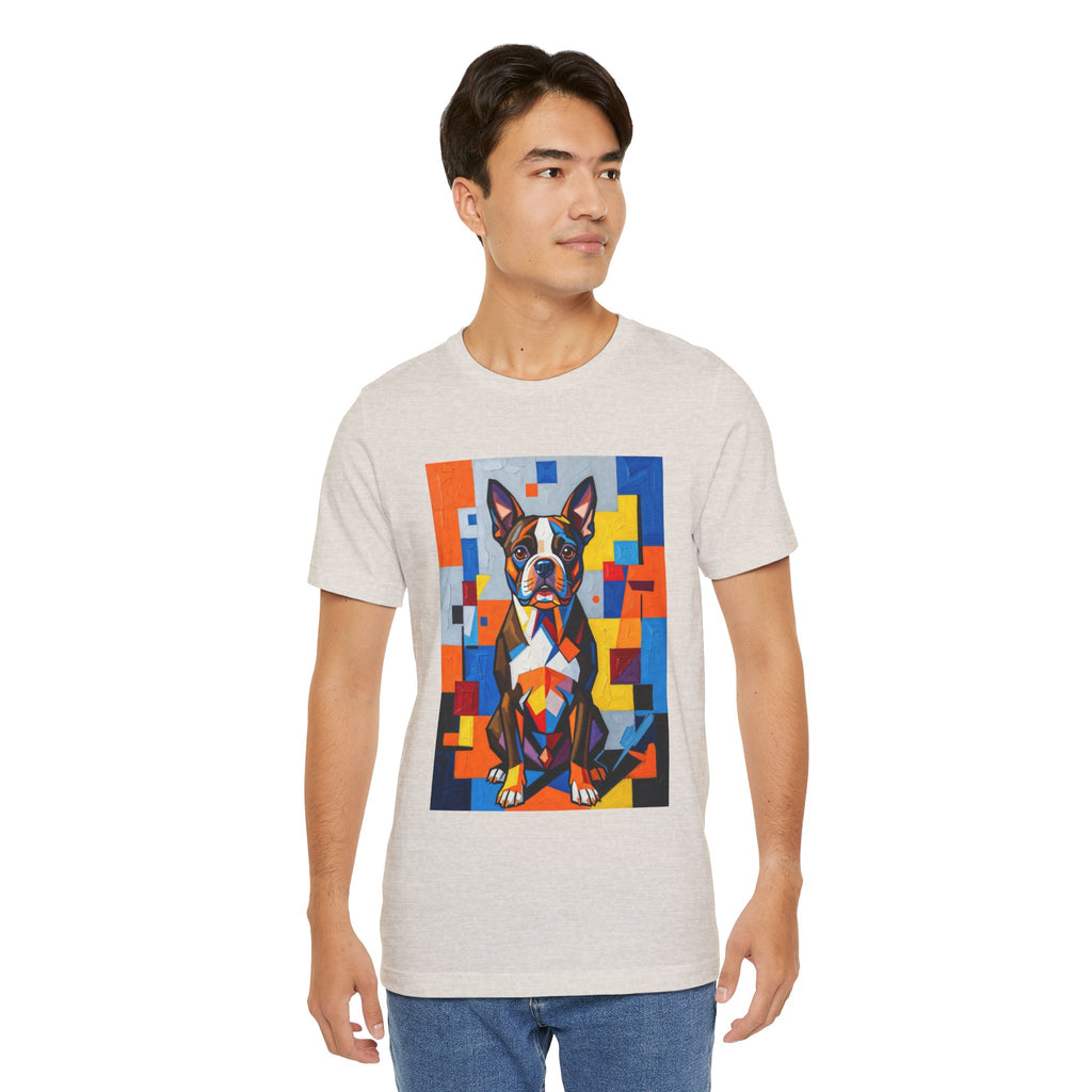 Boston Terrier T Shirt | Living Work of Art Collection | Cubist Style